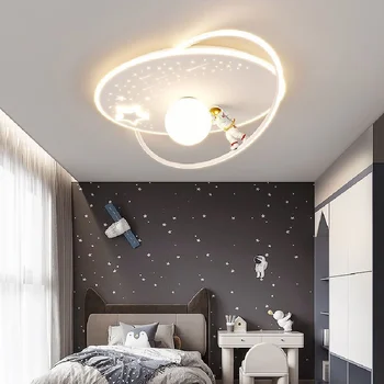 Çocuk odası lamba yatak odası tavan lambası modern minimalist erkek kız karikatür gezegen spaceman astronot lambası
