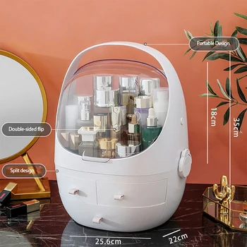 Kozmetik saklama kutusu Tozsuz Kapaklı taşınabilir kılıf Büyük Makyaj Organizatör Çekmeceli Yatak Odası Dresser