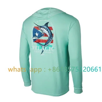 Pelajik Dişli Kapşonlu Balıkçılık Gömlek erkek Upf 50 + Güneş Koruma Hoodie Gömlek Spf Balıkçılık Açık Uv Gömlek Yürüyüş Hafif 2023