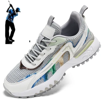 Yepyeni Erkek Golf Ayakkabı Örgü Erkek Golf Eğitim spor Ayakkabı Sonbahar Açık Koşu Ayakkabı Golf spor Ayakkabı Boyutu 39-46 Nefes 