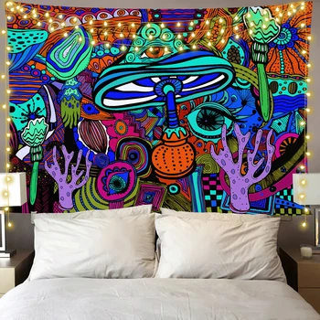 SepYue Mantar Soyut Renkli Psychedelic Goblen Duvar Asılı Goblen Yatak Odası Ev Dekor