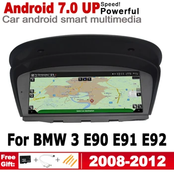 2G + 16G Android 7.0 UP Araba Radyo GPS Multimedya Oynatıcı İçin BMW 3 E90 E91 E92 2008~2012 CIC WiFi Ekran BT Harita Navigasyon