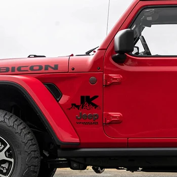 2 Adet JK Dağ Logo Araba Kamyon Sticker Çıkartma Jeep Wrangler JK için Çamurluk Havalandırma Amblemi Vinil Dekor