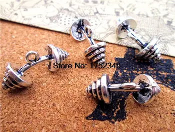 7 adet-Halter Charms Antik Tibet gümüş Halter Charms kolye, DIY Malzemeleri 20mm x 9mm
