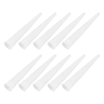 30 Adet Plastik Kalafat Nozulları Doldurma Memesi Ucu Değiştirme Uzatma Aracı Malzemeleri (Beyaz)