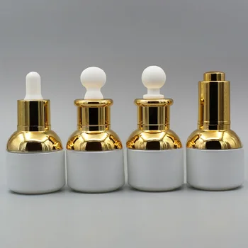 30 ml beyaz cam damlalık şişe altın yaka nokta kaldırma nem yağ / serum / özü / sıvı serum toner cilt bakımı ambalaj