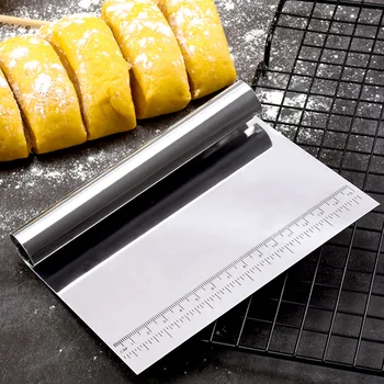 Jaswehome Hamur Pasta Kazıyıcı Paslanmaz Çelik Pişirme Mutfak Aksesuarları Ayna Cilalı ölçüm tartısı Kek Kazıyıcı