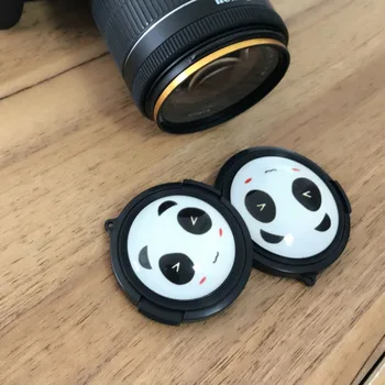 10 adet 37 40.5 46 49 52 55 58 62 67mm sevimli panda Kamera Lens Kapağı koruma kapağı Lens Ön Kapak canon nikon DSLR Lens için