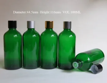 toptan 100 Adet 100 ml cam uçucu yağ şişesi, 100 ml damlalıklı uçucu yağ şişesi, aromaterapi yeşil cam şişeler