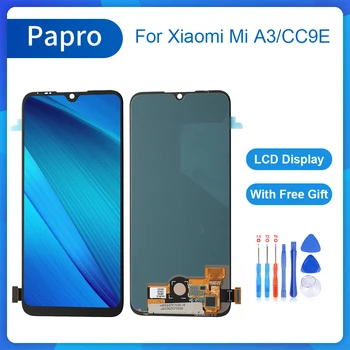 Xiao mi mi A3 TFT Ekran CC9E LCD dokunmatik ekranlı sayısallaştırıcı grup Yedek Parmak izi ve Yüz KIMLIĞI vardır değil Desteklenen
