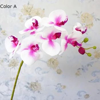 Lateks Gerçek dokunmatik yapay orkide çiçeği beyaz Kelebek Orkide sahte çiçek Ev partisi için DIY Düğün Dekorasyon flores