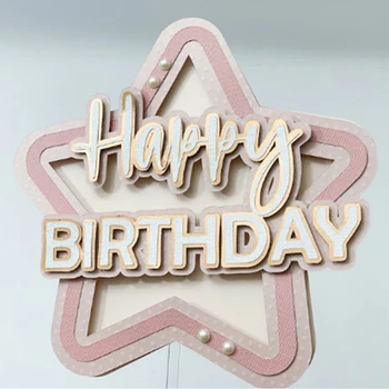 Kek topper yıldız SVG Bir Kek Topper hadi Doğum Günü Pastası Topper Parti Süslemeleri Topper Mutlu Doğum Günü Pastası Topper