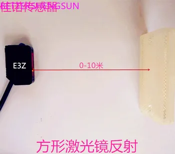 Kare lazer fotoelektrik ayna yansıma sensörü E3Z yansıma plakası ile NPN normalde açık mesafe 0-10 metre