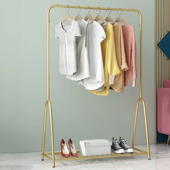 Iskandinav Metal Askı Zemin Direği Ayakkabı Altın Elbise Kurutma Rafı Demir Oturma Odası Depolama Percheros Pared yatak odası mobilyası