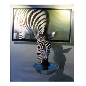 DIY Elmas Nakış Hayvan zebra 5D Elmas Boyama Çapraz Dikiş Mozaik Desen Tam Yuvarlak Taklidi Ev Dekor