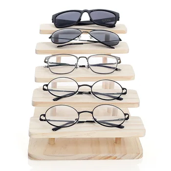 Moda Monte Edilebilir Ahşap Güneş Gözlüğü Tutucu Standı Depolama Gözlük Ekran Takı Organizatör Saatler Gösterisi Ürün 1 ila 5 Katmanlı