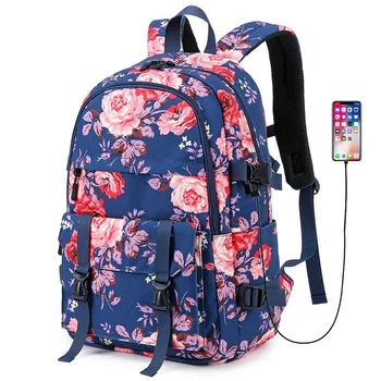 Rahat Sırt Çantası kadın Çantası Oxford Kumaş Bilgisayar Çantası Baskı Çok fonksiyonlu okul çantası Ortaokul Öğrencileri için Çanta
