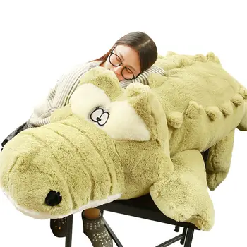 [Komik] Büyük boy 150 cm yumuşak timsah bebek Dolması peluş oyuncak hayvan pamuk tutma yastığı Ev Dekorasyon çocuk yetişkin doğum günü hediyesi