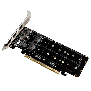 PCIE 4.0 Çift Diskli Pcıex16 To M. 2 M Anahtar NVME SSD Genişletme Kartı, 4 Nvme M. 2 M Anahtar 2280 SSD'yi destekler