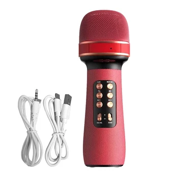 El Kablosuz Mikrofon Şarkı İçin Taşınabilir Destek TF Kart FM Radyo uyumlu Çocuklar Yetişkinler Hoparlör Kondenser