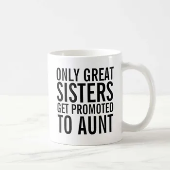 Komik çay bardağı Büyük Sisters Terfi Teyze Kahve Kupa 11 oz Doğum Günü, Anneler Günü Hediyeleri, Babalar Günü Hediyeleri, noel hediyesi