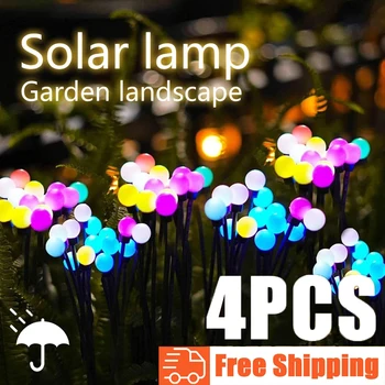 1 ~ 4 Adet Akıllı Güneş Havai Fişek Firefly ışık açık hava bahçe dekorasyonu Peyzaj Lambası Çim lambaları Yard Patio yılbaşı dekoru