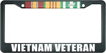 Vietnam Veteran plaka çerçevesi Metal plaka kapağı Ön Plaka Çerçeveleri Araba Etiketi Çerçeve Erkekler için ABD Araçlar Standart