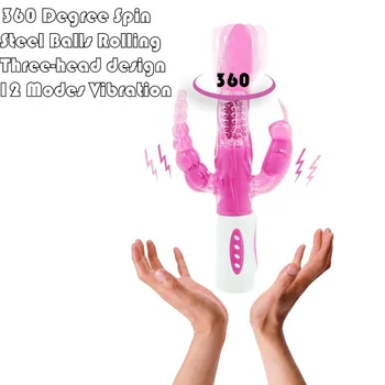 YEMA 12 Modları Titreşim 360 Rotasyon Vibratörler Kadınlar için Anal Boncuk Tavşan Vibratör bayanlara Seks Oyuncakları Yetişkin Seks Ürün