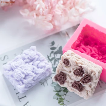 Dikdörtgen Asma Gül silikon kalıp Fondan Kek silikon kalıp El Yapımı Çiçek Sabun Kalıp Kek Dekorasyon Aracı DIY Çikolata Kalıp