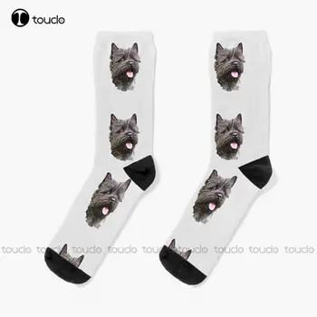 Cairn Terrier Tatlı Noel köpek çorapları Koşu Çorapları Erkekler İçin Kişiselleştirilmiş Özel Unisex Yetişkin Genç gençlik çorapları Özel Hediye