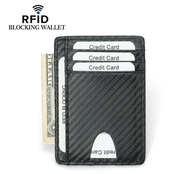 Toptan Süper İnce Yumuşak Cüzdan Hakiki Deri Mini kredi kartı cüzdanı çanta Kart Sahipleri Erkek Cüzdan 100 adet / grup