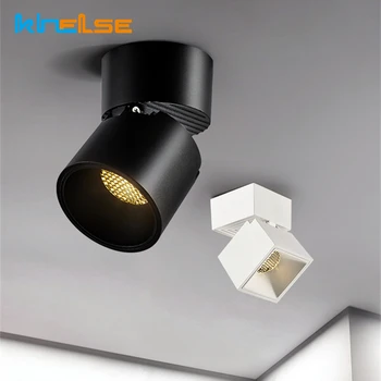 Parlama Önleyici Kısılabilir LED Downlight 7 / 12W Yüzeye Monte 350º Rotasyon 90º Katlanır Oturma Odası Ev Tavan Spot Aydınlatma Armatürü