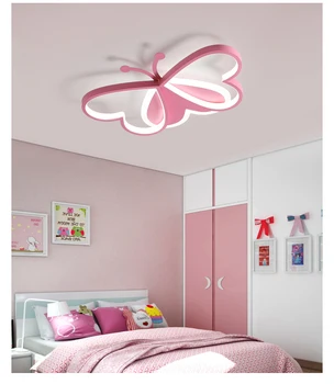 Erkek ve kız çocukları için kelebek LED tavan lambası, yaratıcı kelebek tasarımlı modern tavan lambası