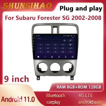 Araba radyo Android 11 Radyo Multimedya navigasyon İçin 9 inç Subaru Forester SG 2002-2008 ana ünite CarPlay Video oynatıcı DSP 128G