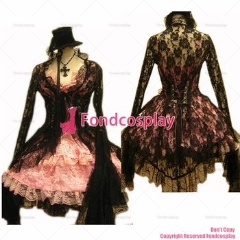 fondcosplay Gotik lolita punk tatlı moda siyah dantel pembe elbise cosplay kostüm CD/TV [CK1159]