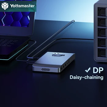 Yottamaster Thunderbolt3 40Gbps USB Tip C HUB ile M. 2 NVME NGFF SSD Muhafaza Yerleştirme İstasyonu 8K@60Hz 10Gbps 24V Güç Adaptörü