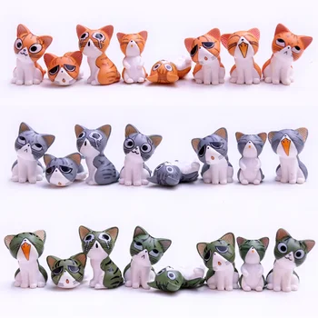 8 adet / takım Kawaii Kedi Minyatürleri Teraryum Dekor, Mini Peri Bahçe Figürleri, Karikatür Oyuncak Çocuklar noel hediyesi Ev Dekorasyon