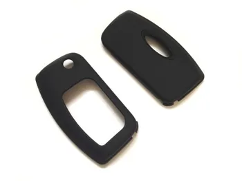 Araba Anahtarı Durum Plastik Anahtarsız Uzaktan Anahtar Fob Flip Anahtar Koruma Kılıf Kapak 3 Düğme Ford İçin (Siyah)