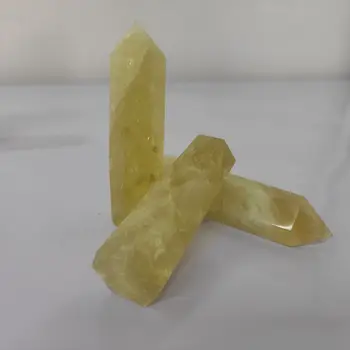 5-8cm doğal sarı kristal sütunlar tek sivri sütun sarı kristal işlenmemiş taş.