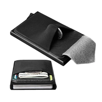 Anti-hırsızlık Alüminyum KİMLİK Kredi kart tutucu Kutusu İnce İnce Kadın Erkek RFID Engelleme Cüzdan Cep Durumda Kısa Erkek bozuk para cüzdanı