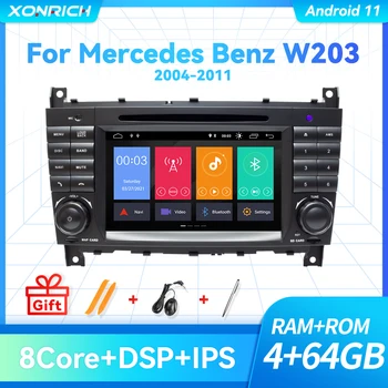4GB 64GB 2Din Android11 araç DVD oynatıcı Multimedya Mercedes / Benz W203 W219 W169 A160 C180 C200 C230 C240 CLK200 CLK22 Carplay Radyo