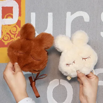 Yeni Peluş Tavşan çocuk Mini saklama çantası askılı çanta Kore Moda Sevimli Kız omuzdan askili çanta Yürümeye Başlayan bozuk para cüzdanı