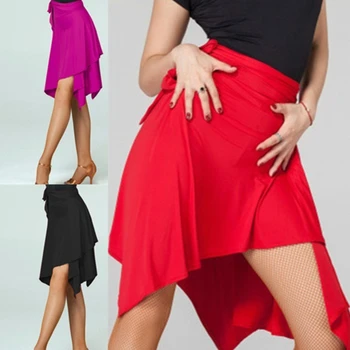 Dans eteği Kadınlar İçin Siyah Mor Kırmızı Renk Profesyonel Sumba Dans Etek Yetişkin Ucuz Sahne Rumba Elbise