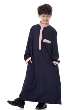 Çocuklar Müslüman Elbise Jubba Thobe Erkek Suudi Arabistan İslam Elbise Çocuk Arap Kaftan Pakistan Kaftan Musulman Giyim Abaya Kıyafetler