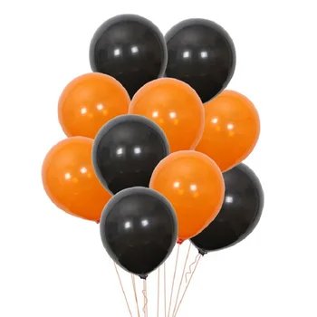 100 adet / grup Cadılar Bayramı Lateks Balon Turuncu Siyah Örümcek Kafatası Kabak Dekoratif Balonlar Cadılar Bayramı Partisi Tedarikçiler