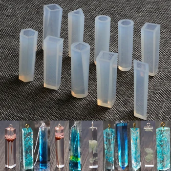 10 adet Moda Kristal Silikon Kalıp Geometrik Kolye Kalıp Takı İşaretleme Aracı DIY Zanaat Dekorasyon Araçları