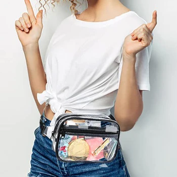 PVC Kadın Bel fanny paketi bel çantası Kalça bel çantası Şeffaf Şeffaf Göğüs Kılıfı 2021 Çanta Plaj Seyahat Muz Kalça Fermuar bel çantası