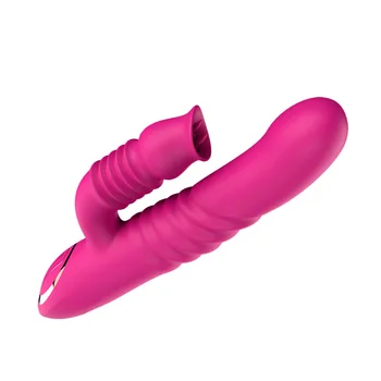 Çift emme Vibratörler teleskopik ısıtma tavşan yapay Penis vibratör otomatik klitoris masajı seks Makinesi kadın için