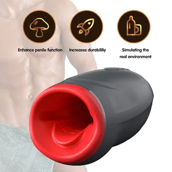 Otomatik rotasyon Erkek Masturbator kupası seks Oral emme oral Seks Gerçek Vajina Pussy emme vibratör ısıtma mastürbasyon erkekler için