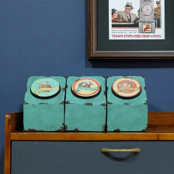 El işi mutfak düzenleyici saklama kutusu Vintage Rustik Demir